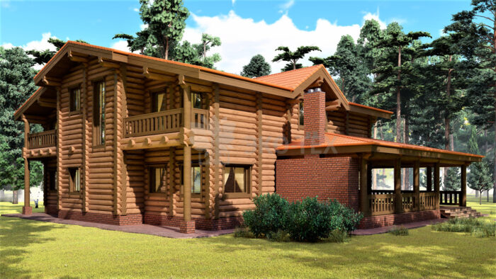 Проект дома Дуб оцилиндрованное бревно