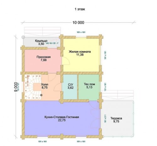 Проект дома Эллада оцилиндрованное
