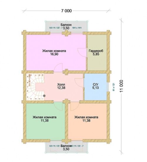Проект дома Эллада оцилиндрованное