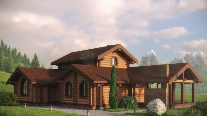 Проект бани Эталон оцилиндрованное бревно