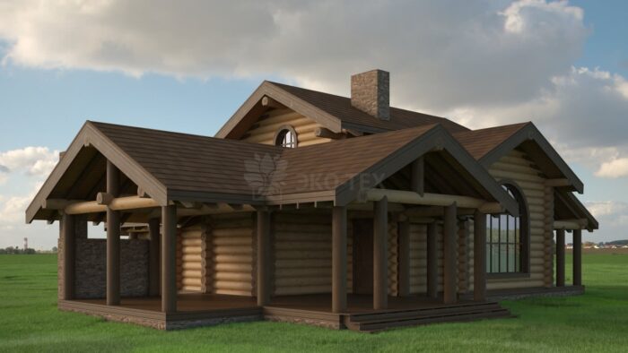 Проект бани Эталон оцилиндрованное бревно