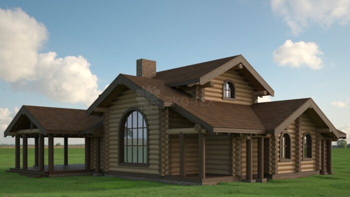 Проект бани Эталон оцилиндрованное бревно