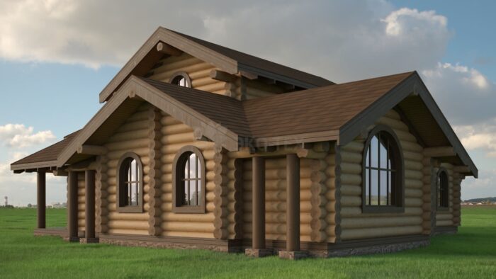 Проект бани Эталон оцилиндрованное бревно