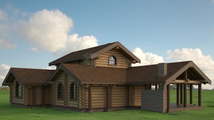 Проект бани Эталон оцилиндрованное бревно