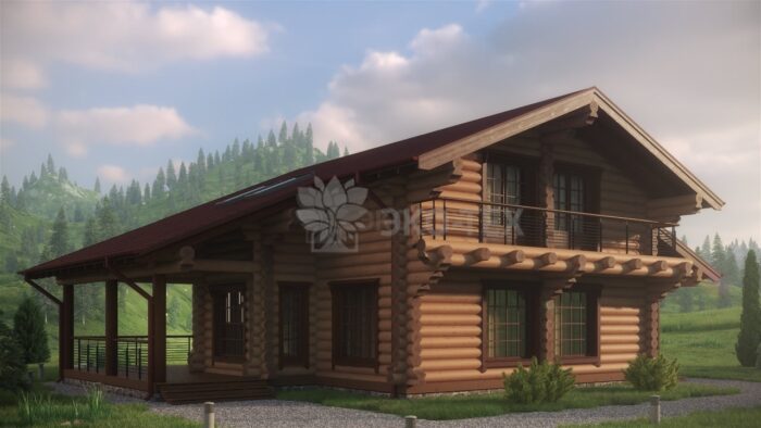 Проект дома Флинт оцилиндрованное бревно
