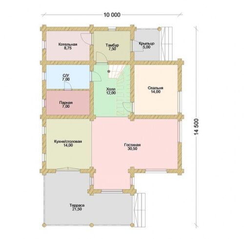 Проект дома Флинт оцилиндрованное бревно планировка