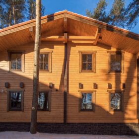 Фото деревянный дом из клееного бруса по проекту "Байрон" - фото