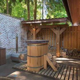 Фото баня из клееного бруса