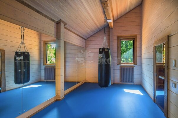 Фото дом с бассейном и спортзалом из клееного бруса