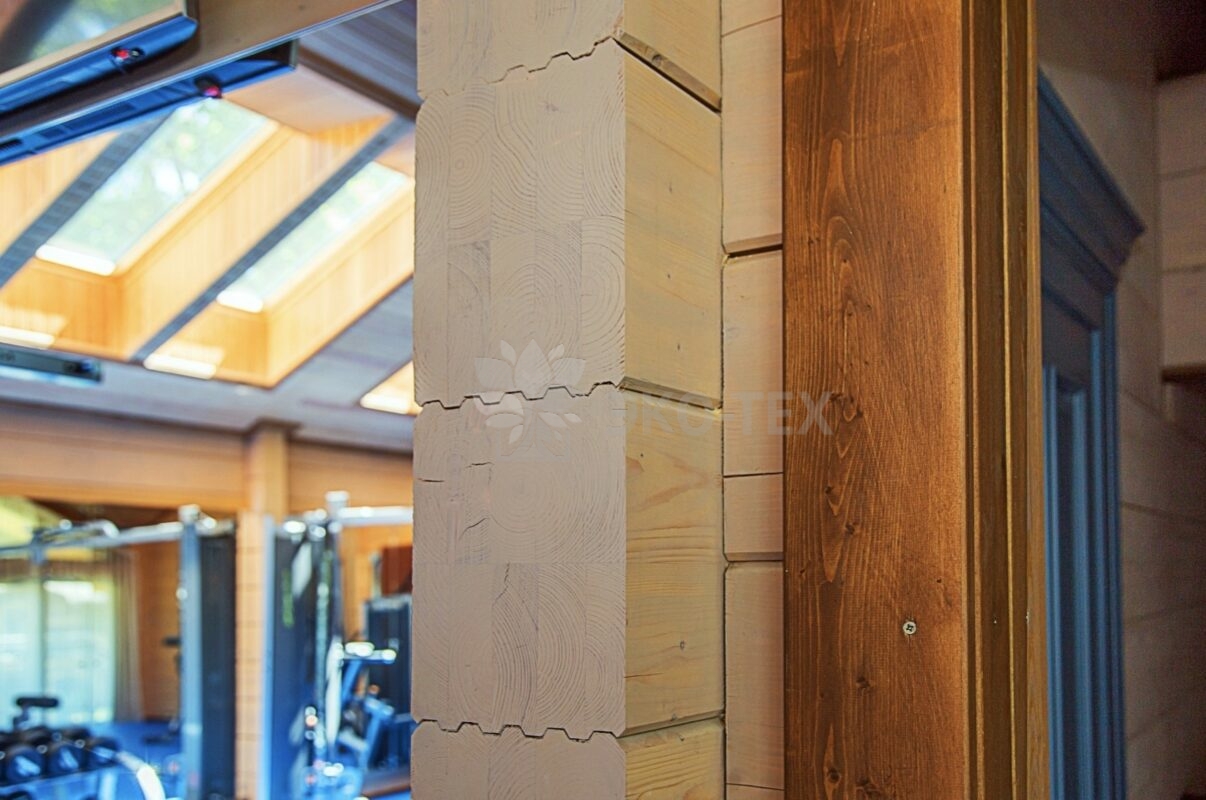 Фото дом с бассейном и спортзалом из клееного бруса