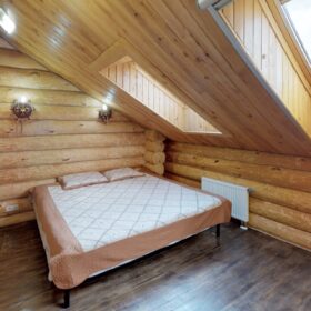 Фото дом из оцилиндрованного бревна по проекту фьорд