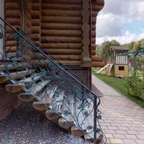 Фото дом из оцилиндрованного бревна по проекту фьорд