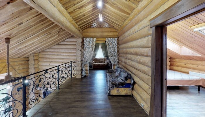 Фото дом из оцилиндрованного бревна по проекту фьорд