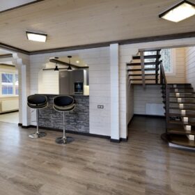 Фото деревянный дом из клееного бруса по проекту "Крым"