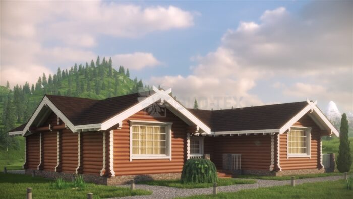 Проект дома Хижина Лесника оцилиндрованное