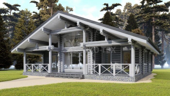 Проект дома Котка оцилиндрованное бревно