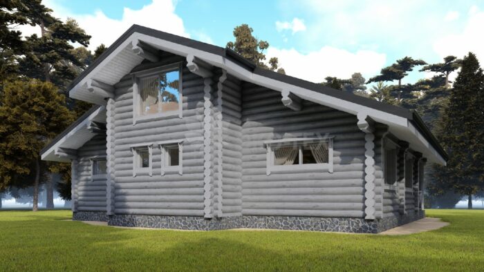 Проект дома Котка оцилиндрованное бревно