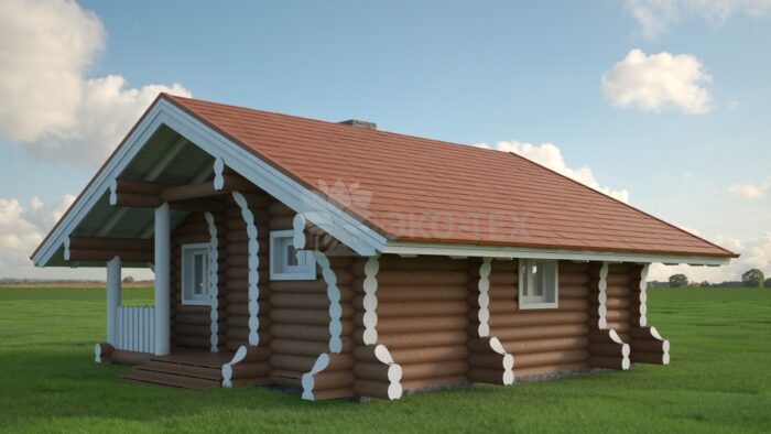 Проект бани Легкий пар оцилиндрованное бревно