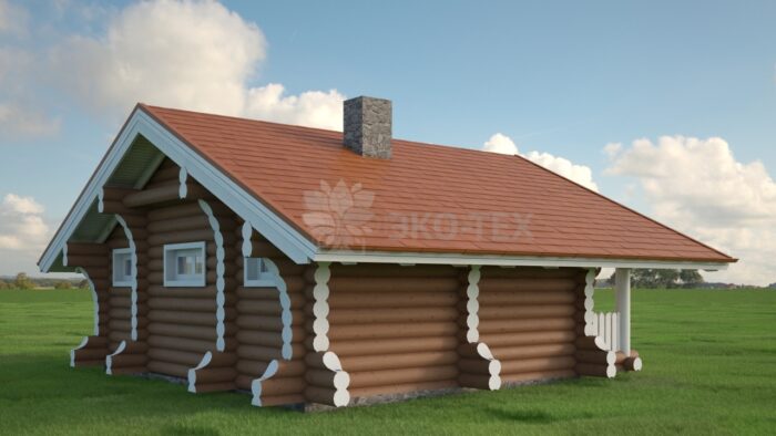 Проект бани Легкий пар оцилиндрованное бревно