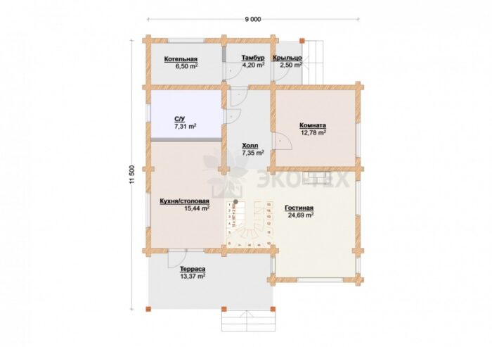 Проект дома Лесная сказка клееный брус