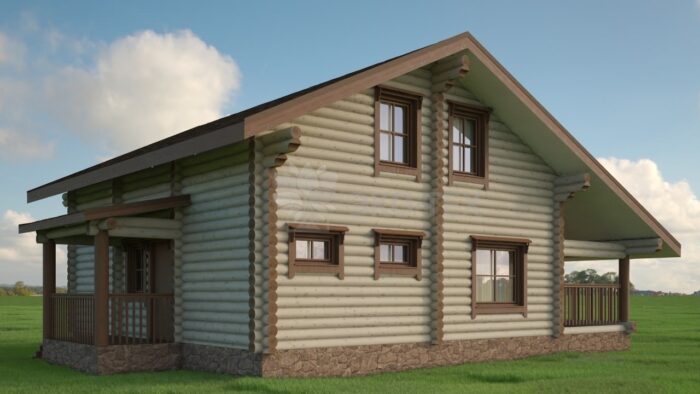 Проект дома Лесник оцилиндрованное бревно