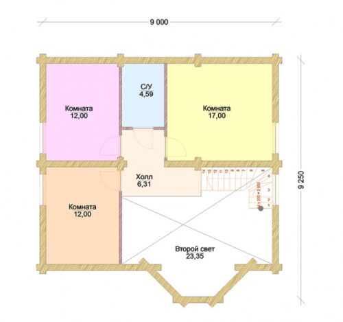 Проект дома Лесник оцилиндрованное бревно планировки
