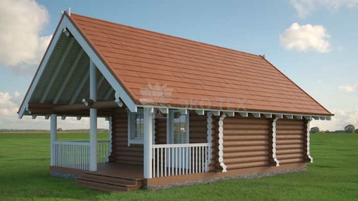 Проект бани Лиса оцилиндрованное бревно