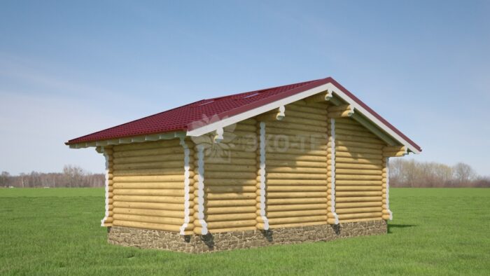 Проект бани Мадрид оцилиндрованное бревно