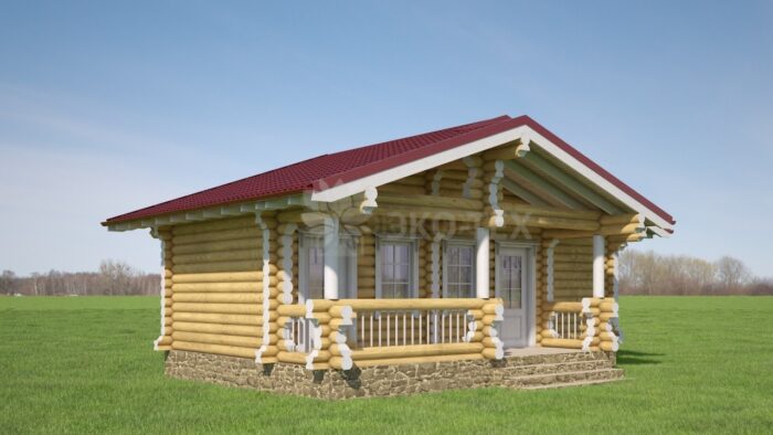 Проект бани Мадрид оцилиндрованное бревно