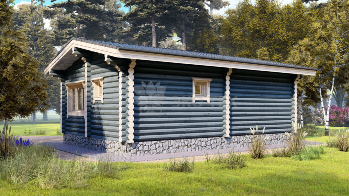 Проект бани Малютка оцилиндрованное бревно