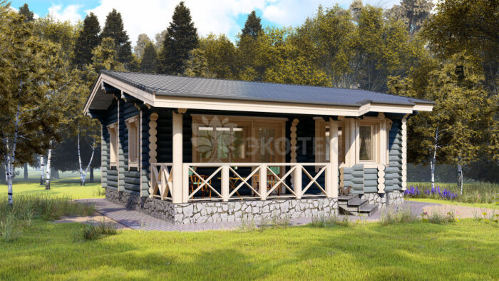 Проект бани Малютка оцилиндрованное бревно