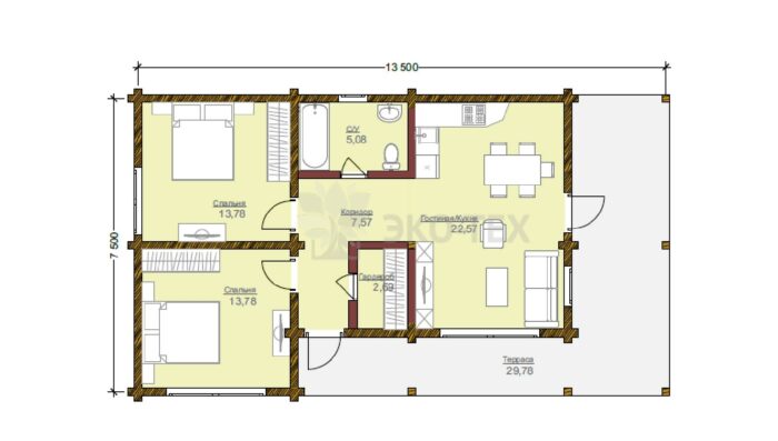 Дои из клееного бруса Модерн