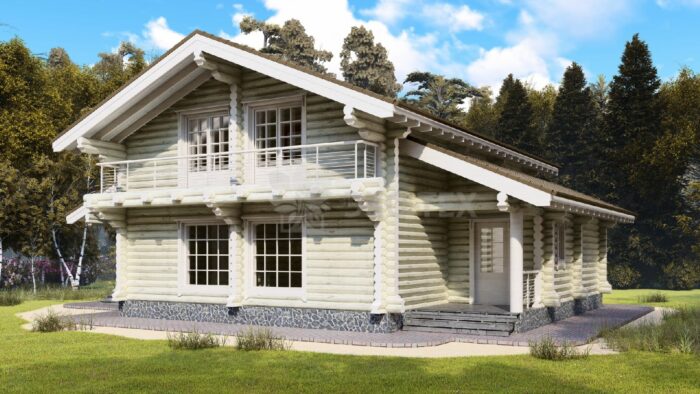 Проект дома Морган оцилиндрованное бревно