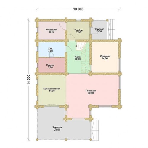 Проект дома Морган оцилиндрованное бревно