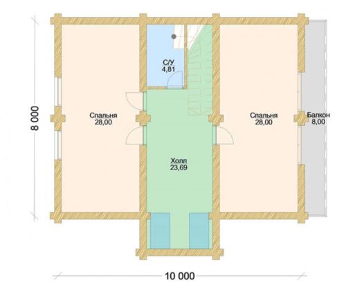 Проект дома Морган оцилиндрованное бревно