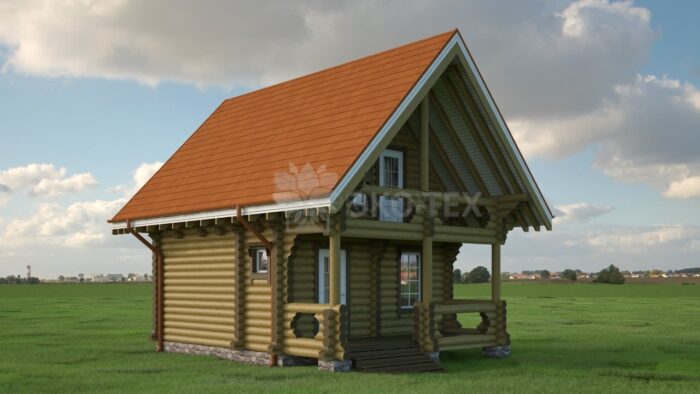 Проект бани Надежда оцилиндрованное бревно