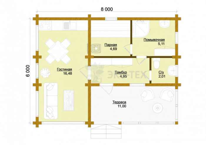 Проект дома Обнинск клееный брус