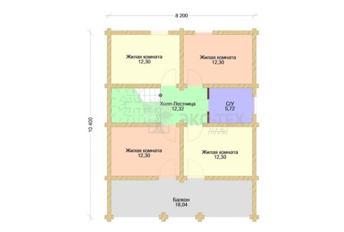 Проект дома Подмосковная сказка-1 оцилиндрованное бревно