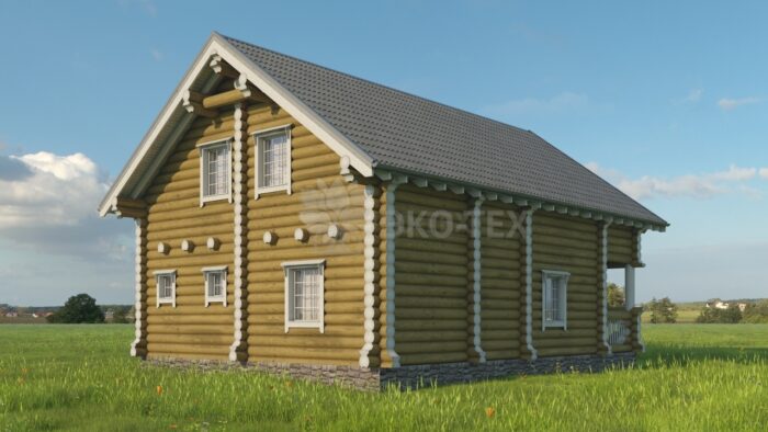 Проект дома Подмосковная сказка-2 оцилиндрованное бревно