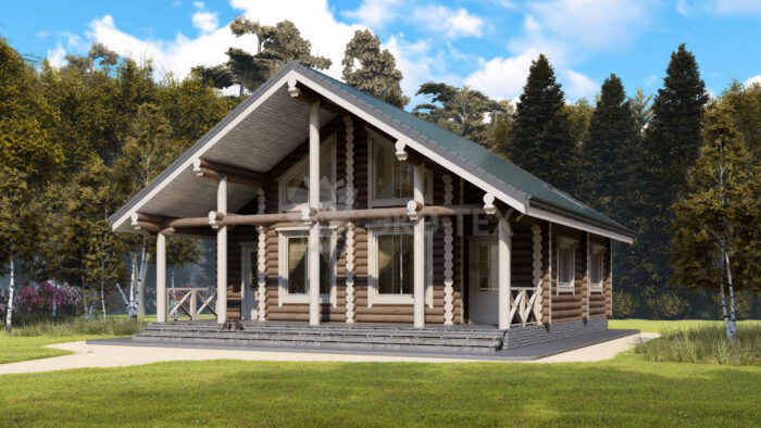 Проект дома Пушкино оцилиндрованное бревно