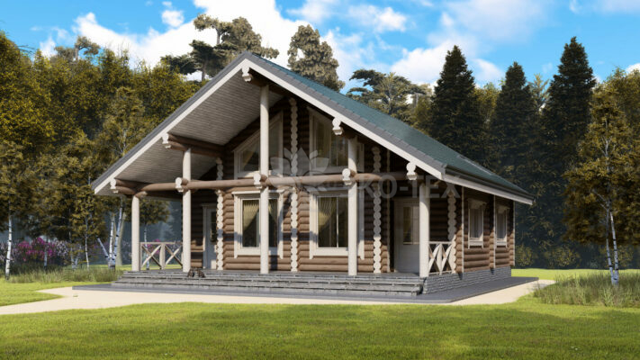 Проект дома Пушкино оцилиндрованное бревно