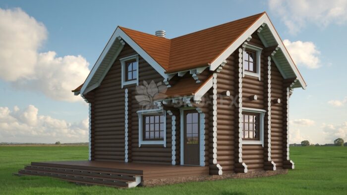 Проект бани Русалка оцилиндрованное бревно