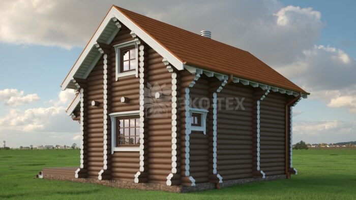 Проект бани Русалка оцилиндрованное бревно