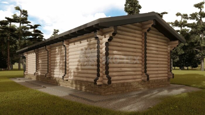 Проект бани Рябина оцилиндрованное бревно