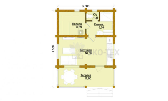 Проект дома Сказка оцилиндрованное бревно