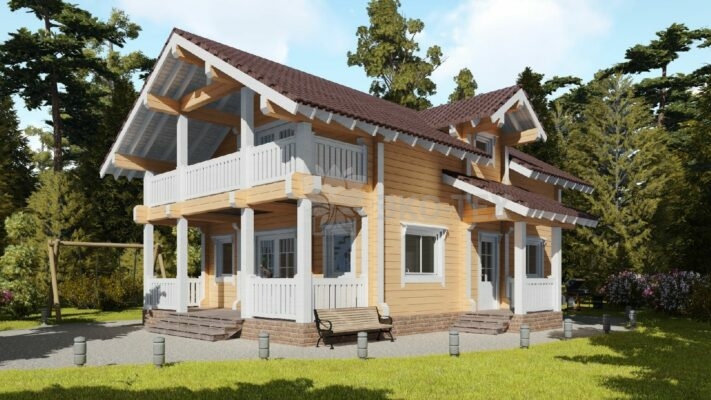 Проект дома Сколково клееный брус