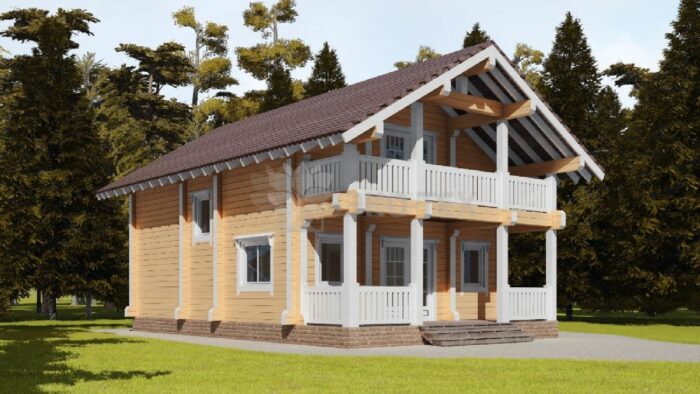 Проект дома Сколково клееный брус