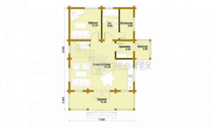 Проект дома Сколково клееный брус