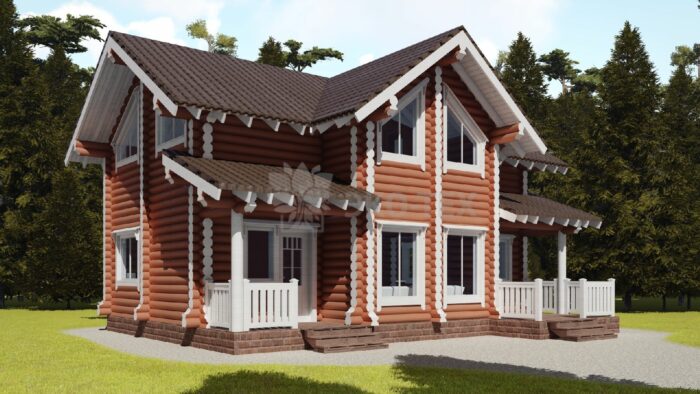 Проект дома Солнцево оцилиндрованное бревно