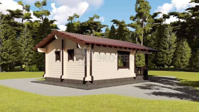 Проект бани Теплая клееный брус